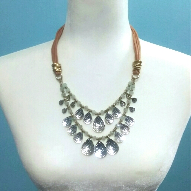 St. Thomas Beaded/Leather Statement Necklace